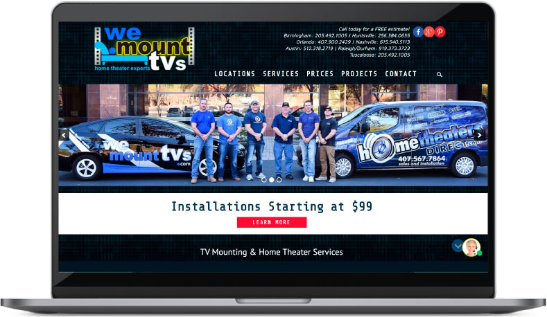 We Mount TVs Website